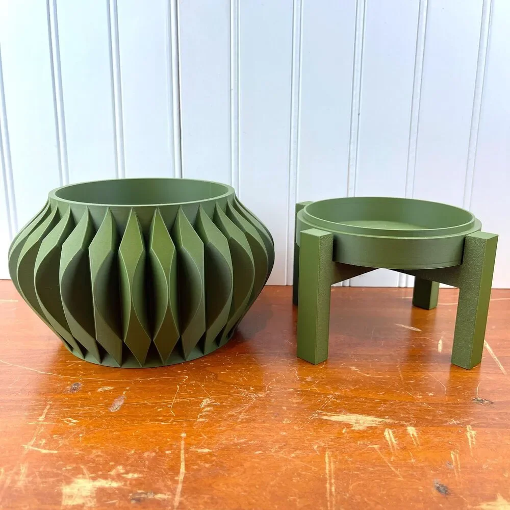 Sevi Indoor Planter Pot w/ Drainage Hole and Drip Tray, Houseplants